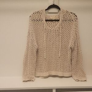 Elegant Cream Knit Sweater for Women